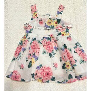 New Janie and Jack Infant Girls Floral Ruffle Dress size 3 to 6 Months